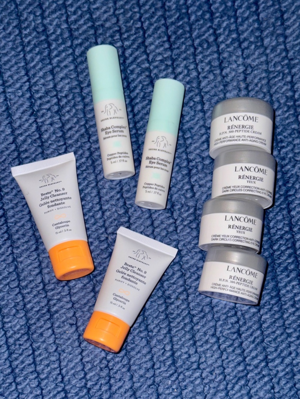 Drunk Elephant & Lancôme Skincare Minis Bundle – Eye Serum, Cleanser & Creams